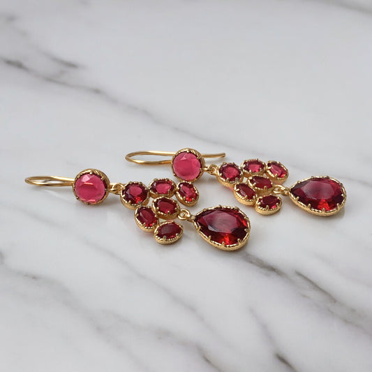 Multi Stone Chandelier Earrings