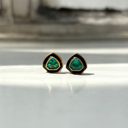 Emerald & Enamel Everyday Studs