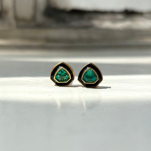 Emerald & Enamel Everyday Studs