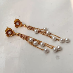 Flower Chain Hanging Earrings