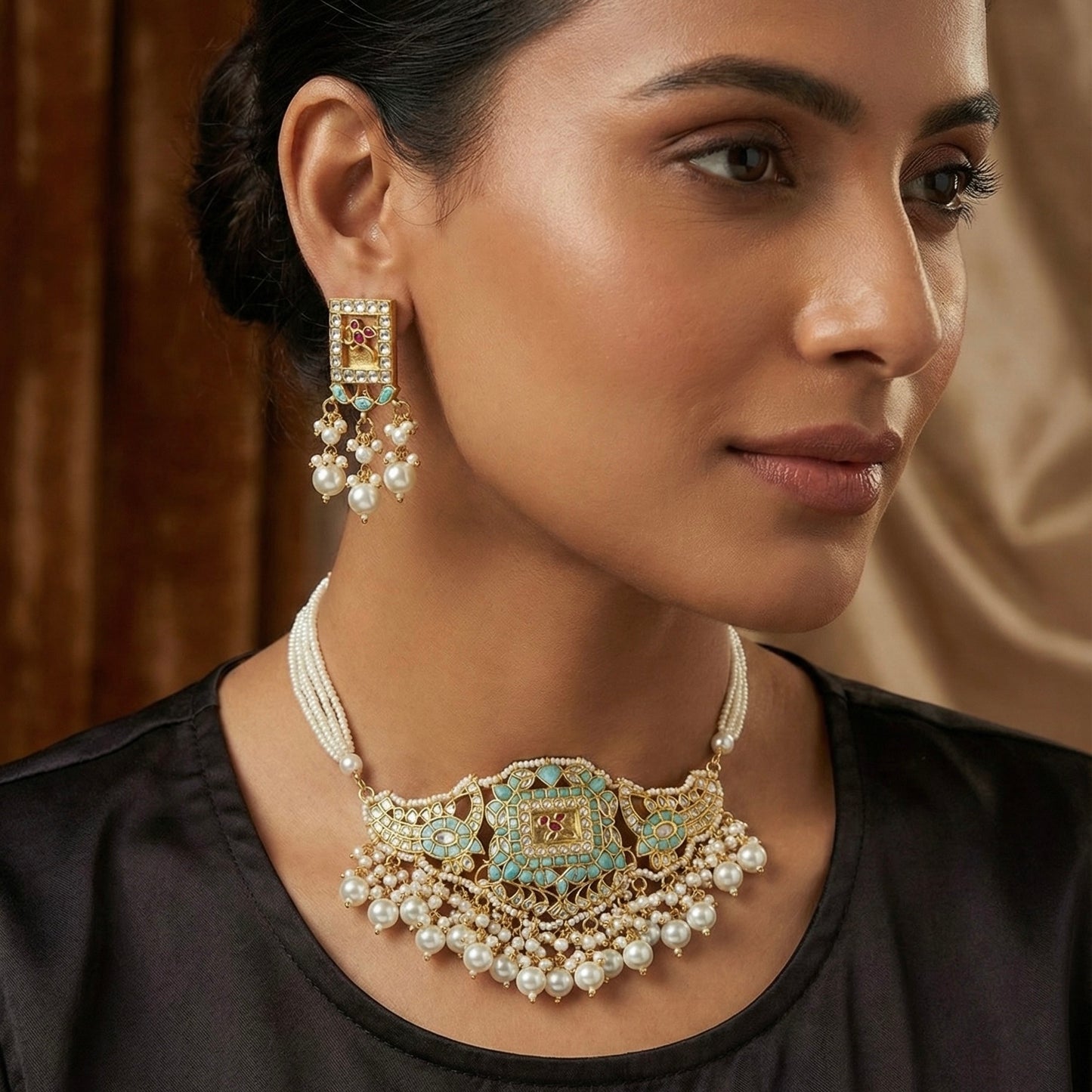 Turquoise Darbar Set