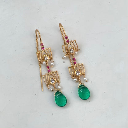 Lotus Threader Earrings