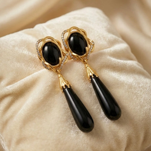 Midnight Serpentine Drop Earrings