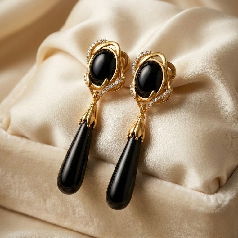 Midnight Serpentine Drop Earrings