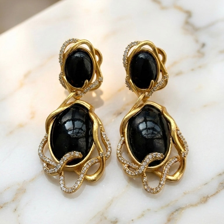 Midnight Serpentine Statement Earrings