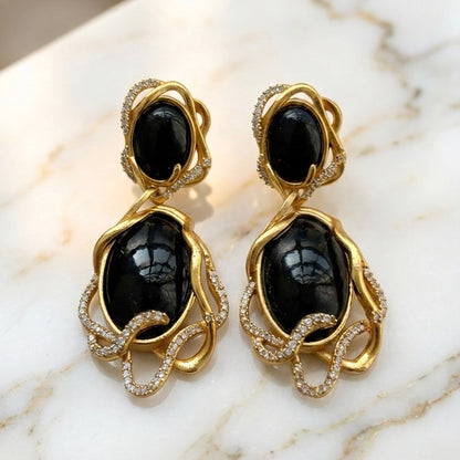 Midnight Serpentine Statement Earrings