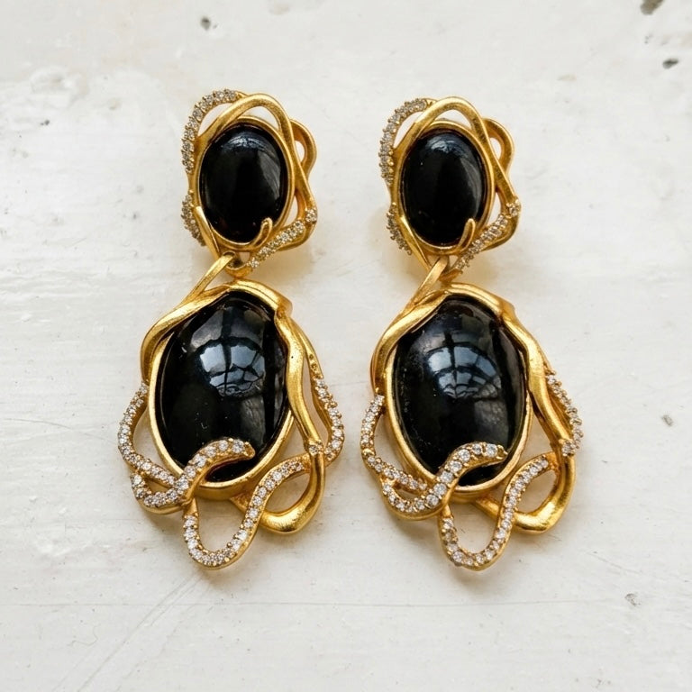 Midnight Serpentine Statement Earrings