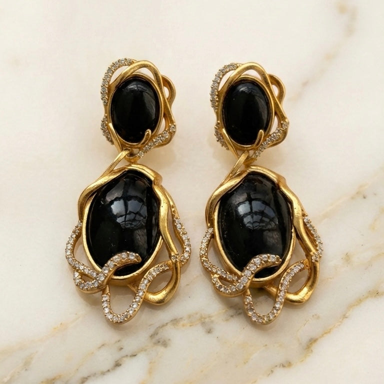 Midnight Serpentine Statement Earrings