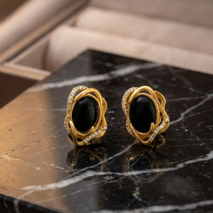 Midnight Serpentine Studs