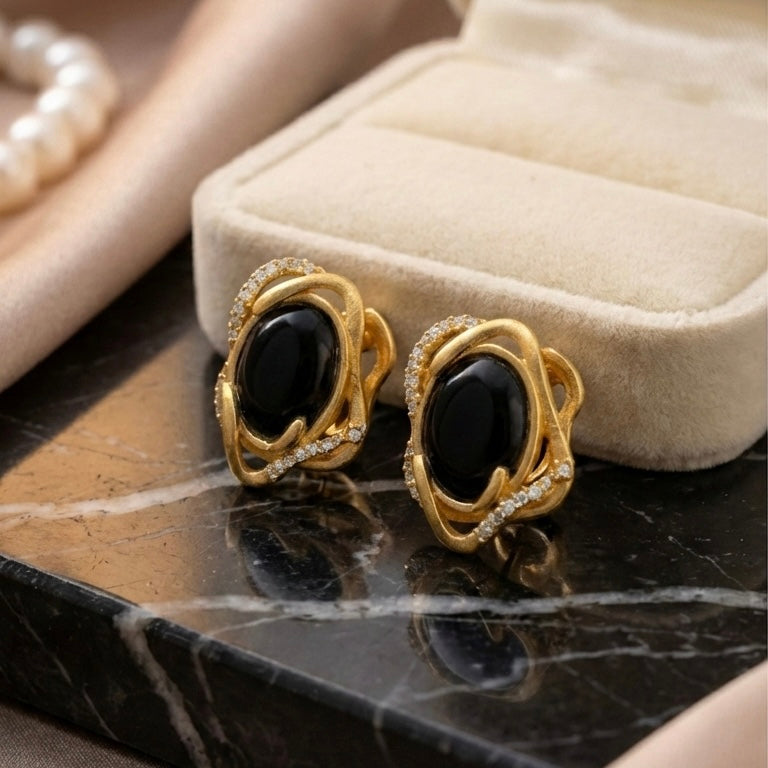 Midnight Serpentine Studs