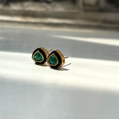 Emerald & Enamel Everyday Studs
