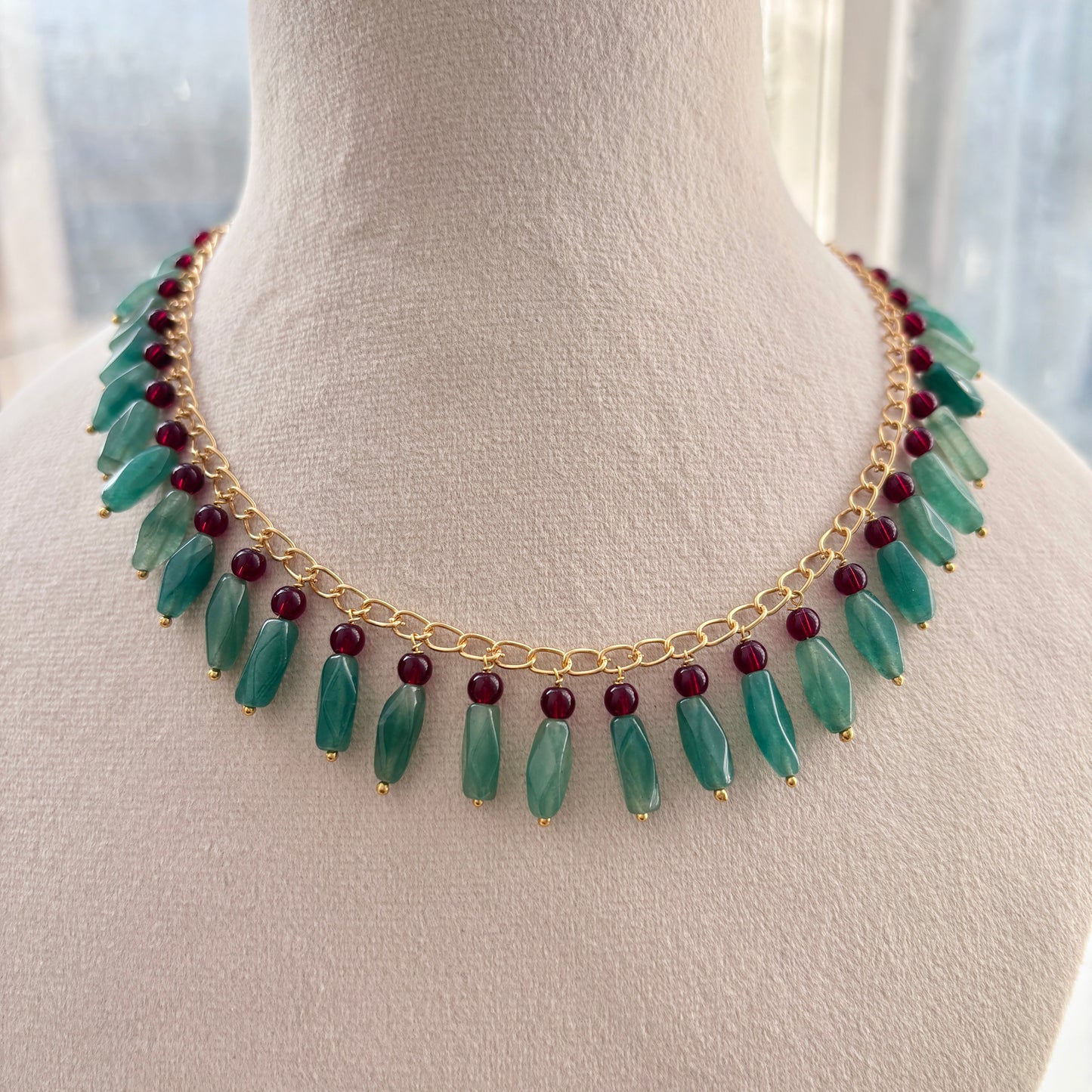 Semi Precious Green Aventurine Necklace