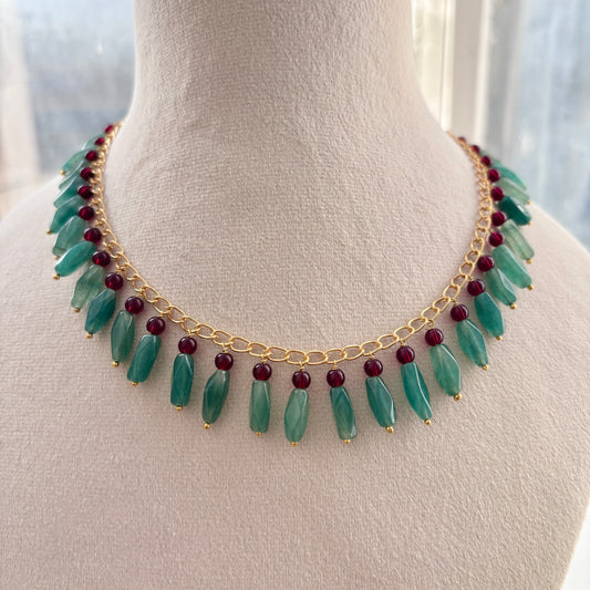 Semi Precious Green Aventurine Necklace