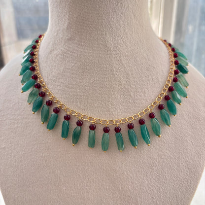 Semi Precious Green Aventurine Necklace