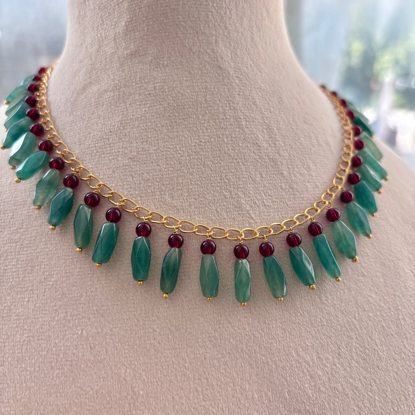 Semi Precious Green Aventurine Necklace