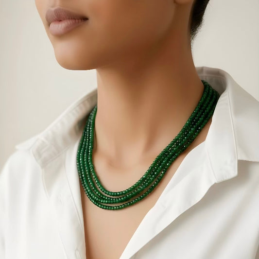 Semi Precious Green Jade Necklace