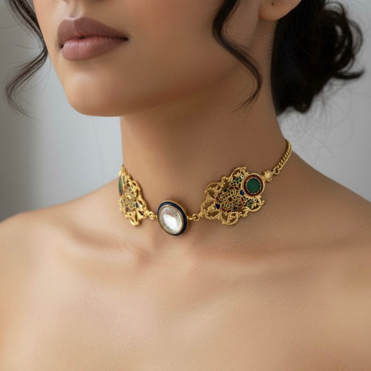 Polki & Enamel Choker