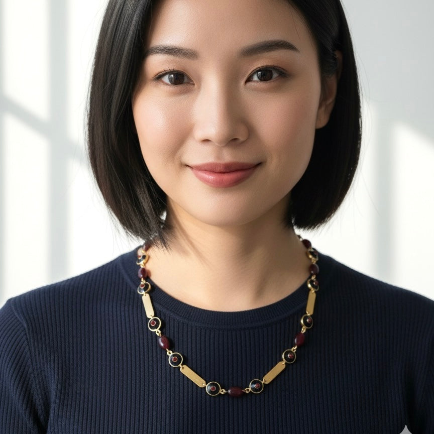 Ruby & Enamel Necklace