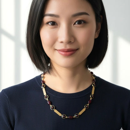 Ruby & Enamel Necklace