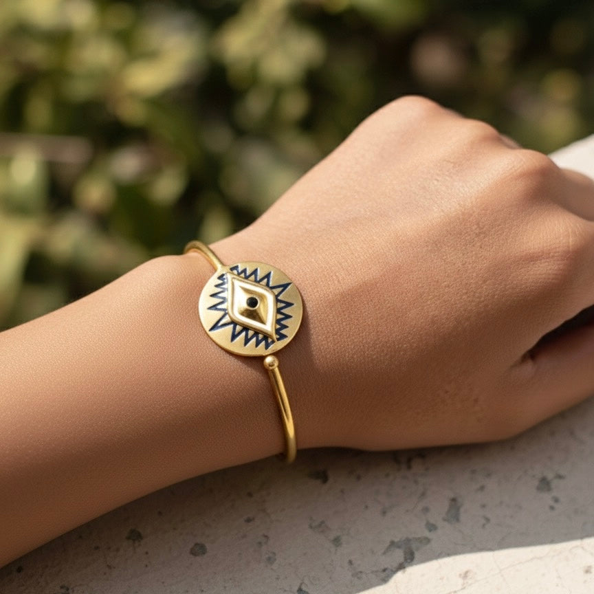 Enamel Evil Eye Bangle