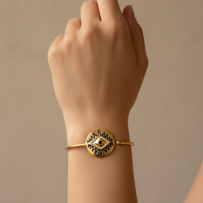 Enamel Evil Eye Bangle