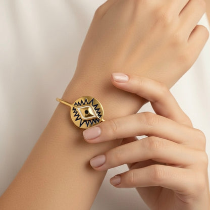 Enamel Evil Eye Bangle