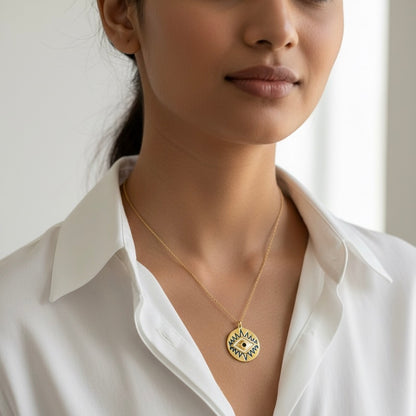 Enamel Evil Eye Necklace