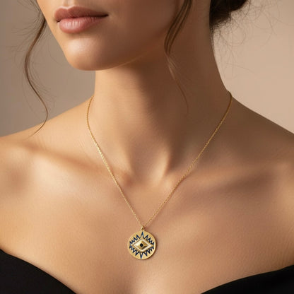 Enamel Evil Eye Necklace