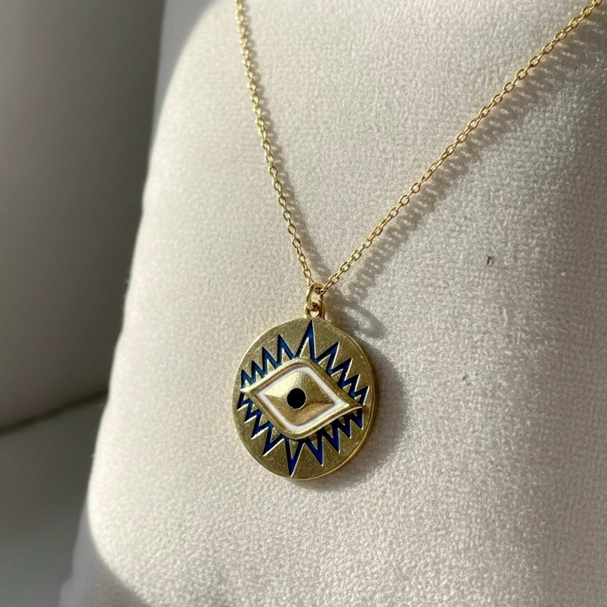 Enamel Evil Eye Necklace