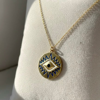 Enamel Evil Eye Necklace