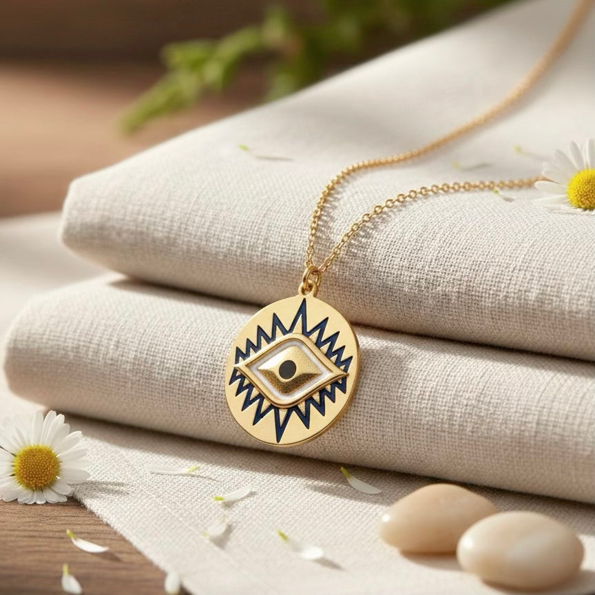 Enamel Evil Eye Necklace