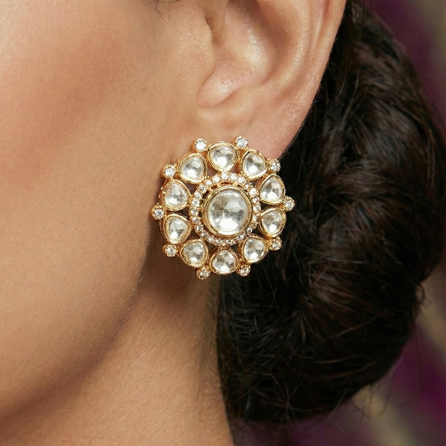 Kundan Bloom Studs