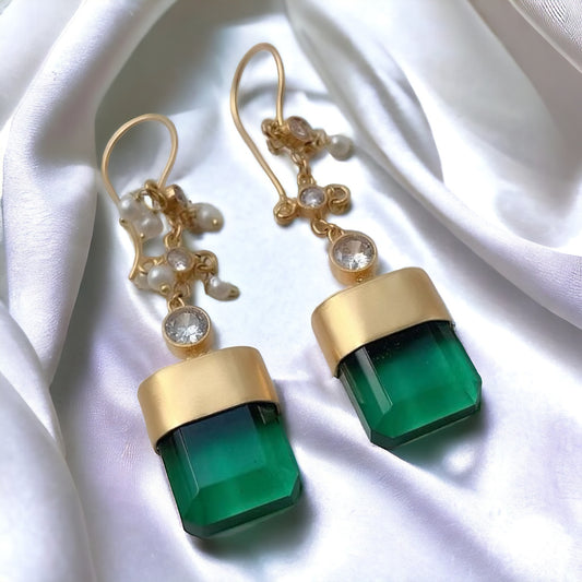 Green Chandelier Earrings