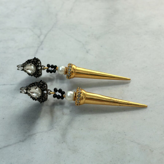 Black Zirconia Statement Earrings