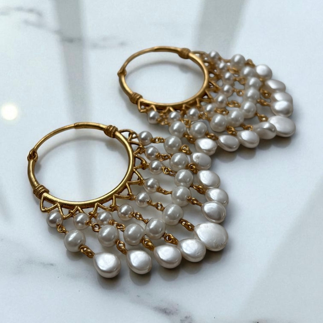 Pearl Rain Hoops