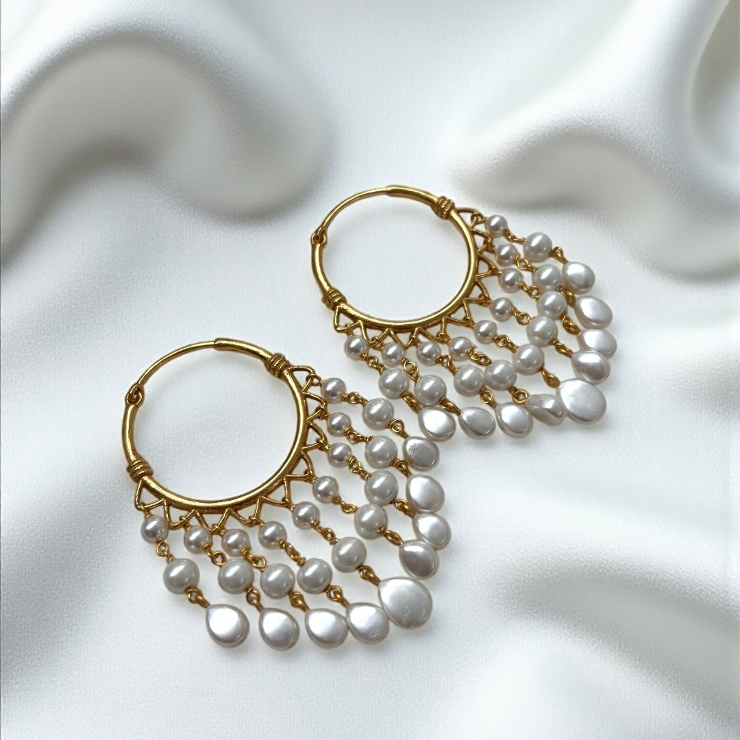 Pearl Rain Hoops