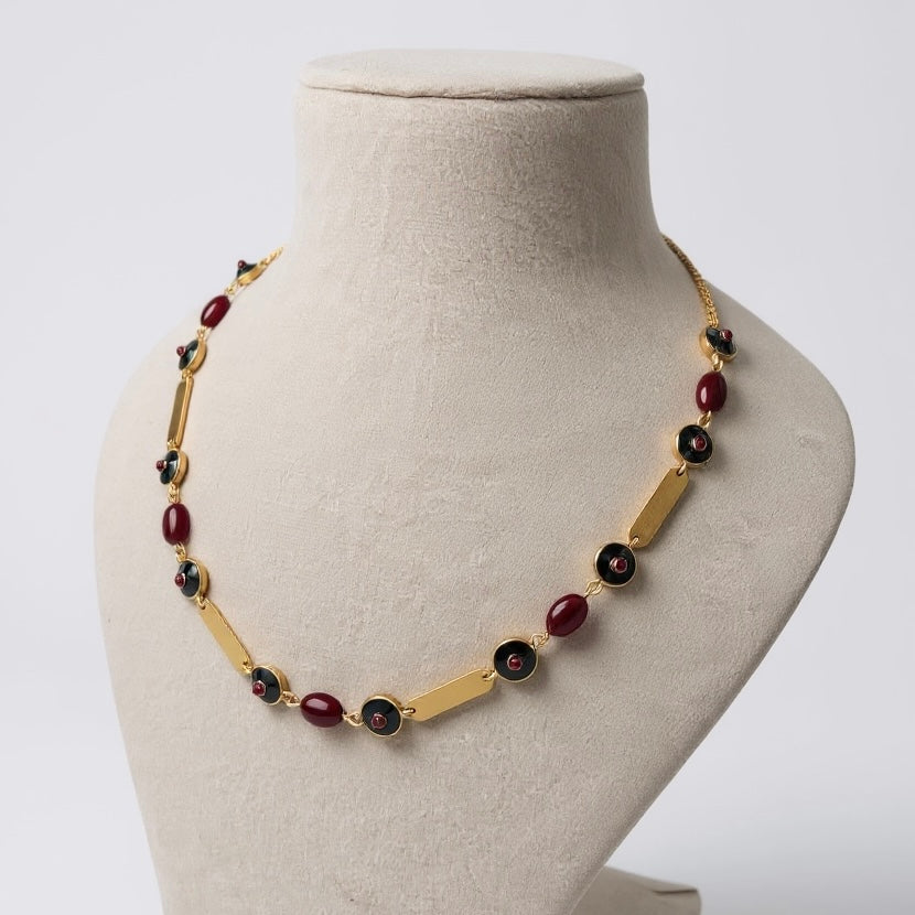 Ruby & Enamel Necklace