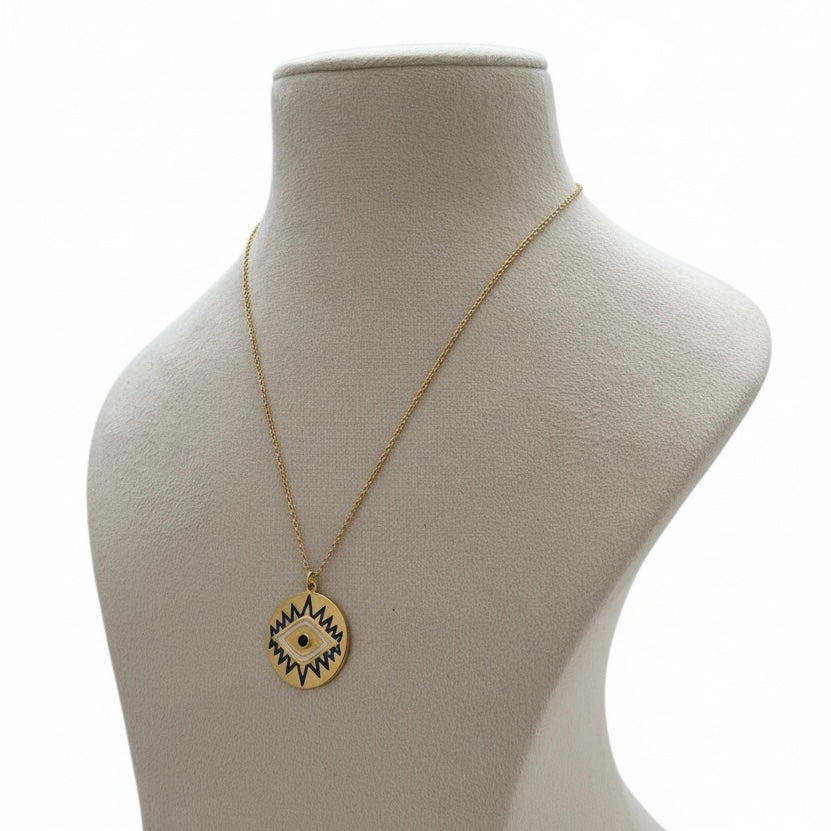 Enamel Evil Eye Necklace