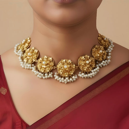 Pearl Cluster Choker