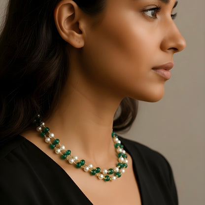 Melon Quartz & Pearl Double String