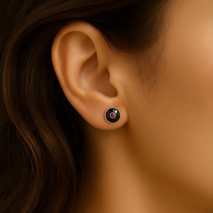 Ruby & Enamel Everyday Studs