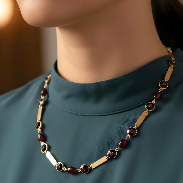 Ruby & Enamel Necklace