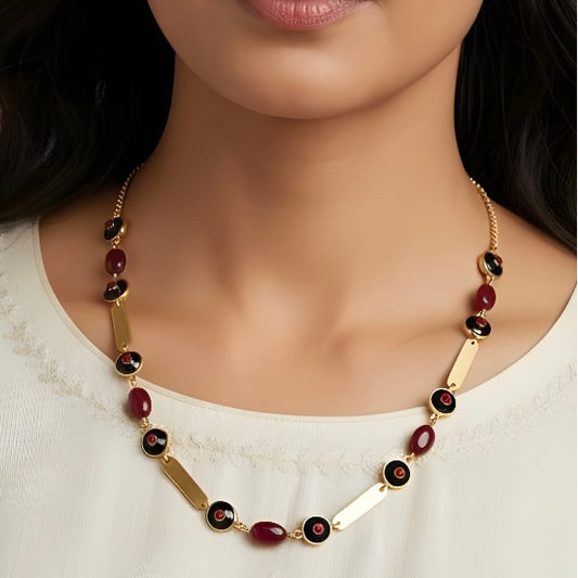Ruby & Enamel Necklace
