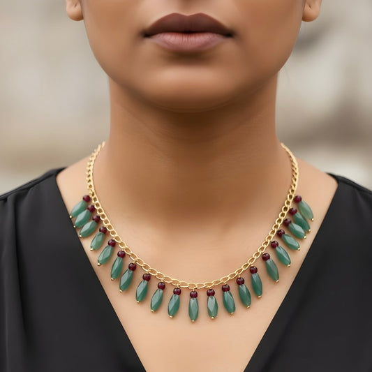 Semi Precious Green Aventurine Necklace