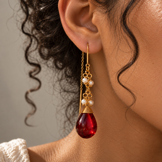Corundum Threader Earrings