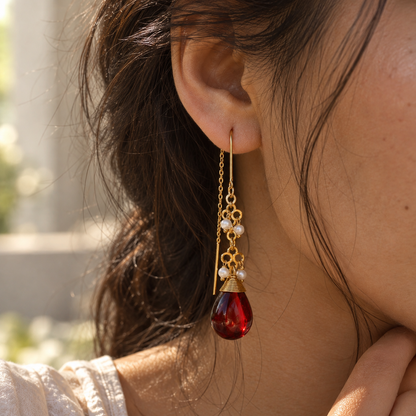 Corundum Threader Earrings