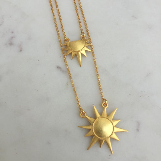 Double Layered Sun Necklace