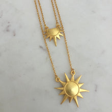 Load image into Gallery viewer, Double Layered Sun Necklace