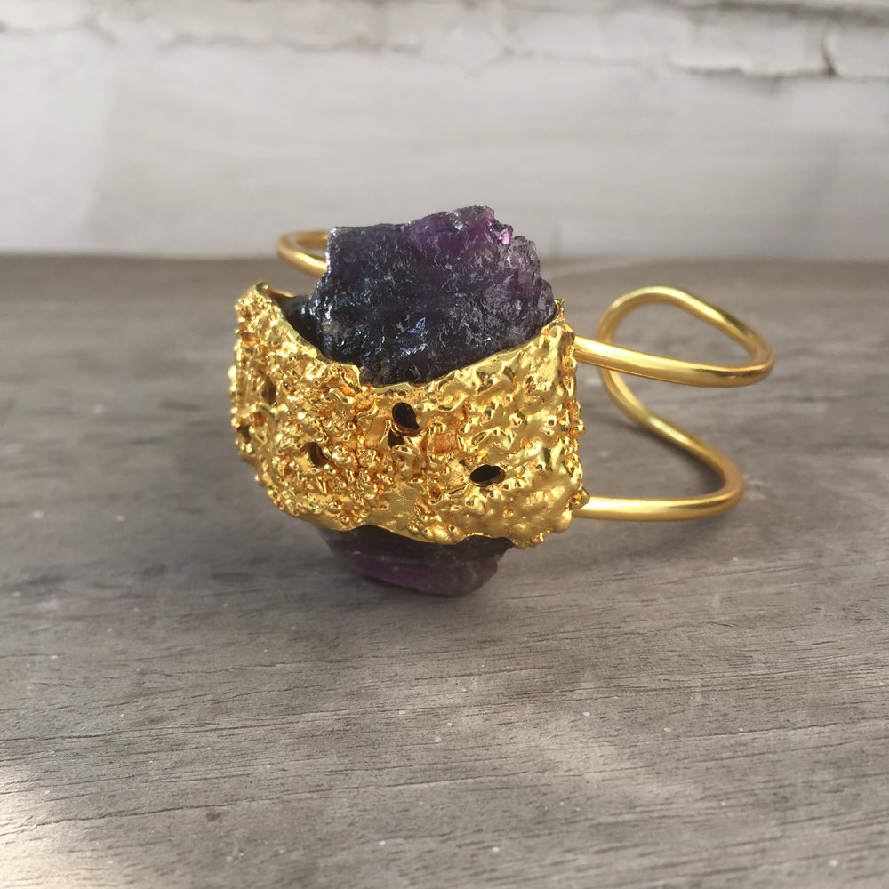 Amethyst Lava Bracelet