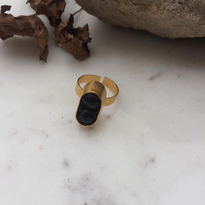 Black Onyx Bead Ring